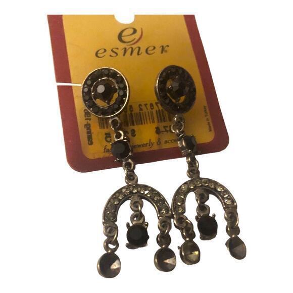 Earrings with‎ black Rhinestones some stones fell off - Picture 3 of 4
